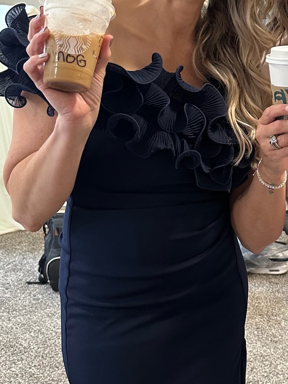 Xscape Navy Ruffled Maxi Gown - Picture 5 of 5